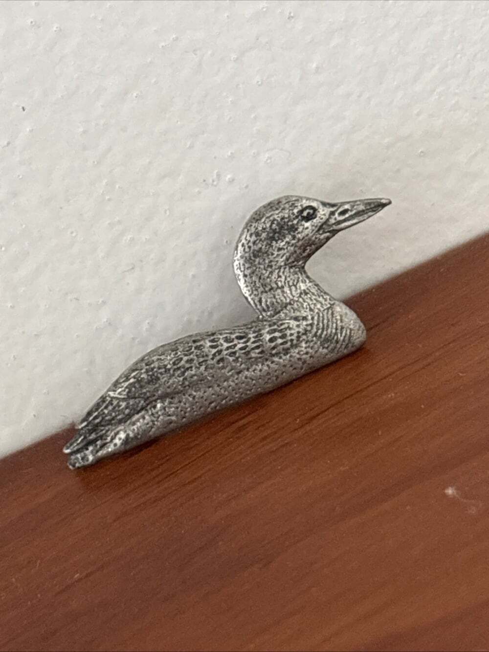 1986 CG Harris Fine Pewter Duck Loon Lapel Pin